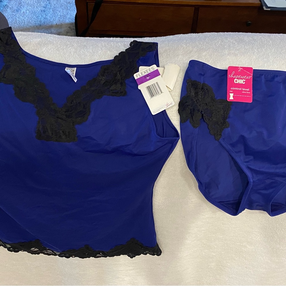 Blue Lace Trim Intimate Set